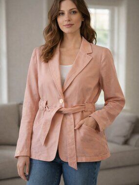 Rag And Bone Pink Linen lined Women's jacket Sophisticated Size 6